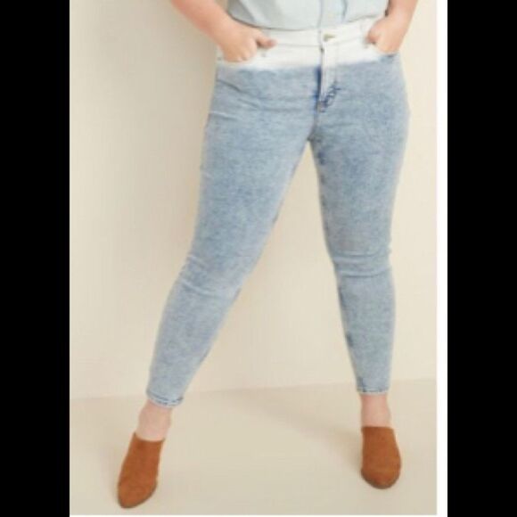 Old Navy High-waisted Dip-dye denim sz 18 - Picture 1 of 10